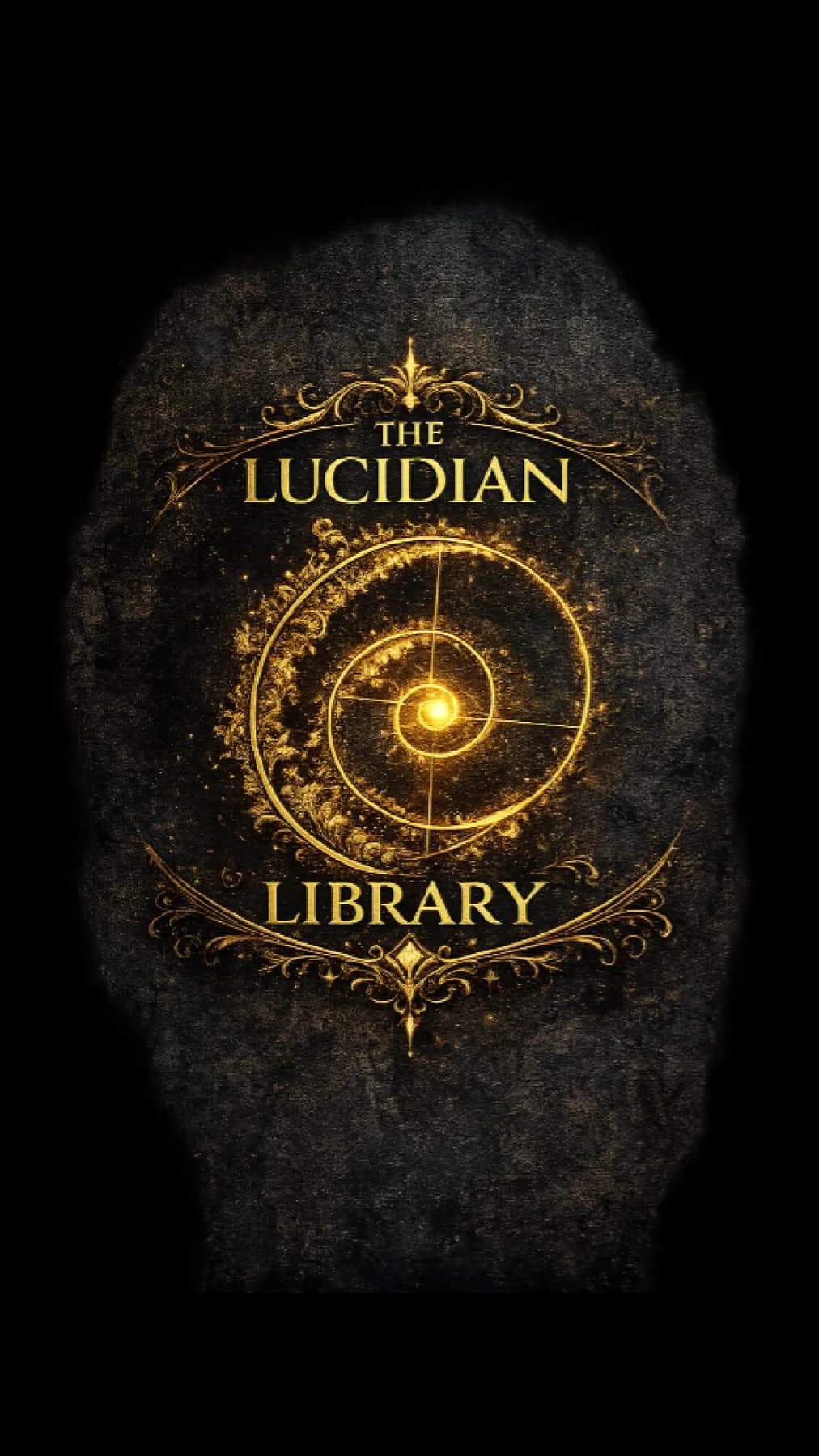 Illuminated Lucidian Library spiral emblem